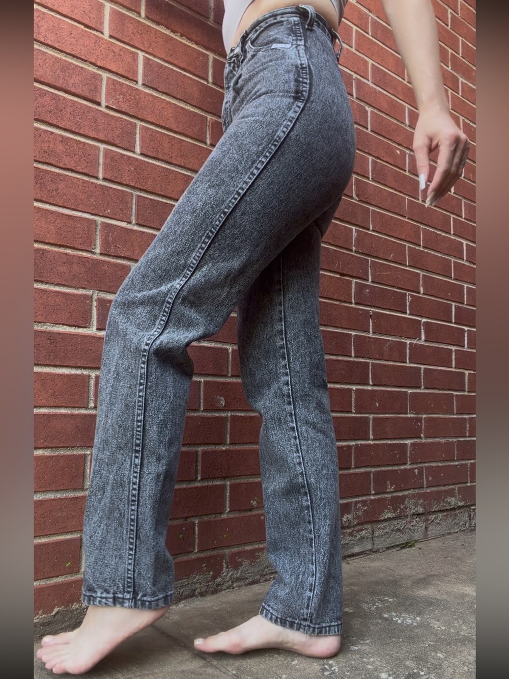 VTG Women’s Wrangler High-Rise Gray Stonewash Jeans